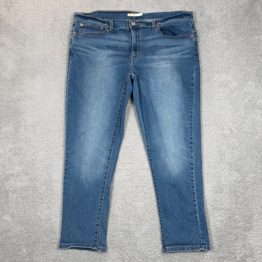 Levis Signature Boyfriend Jeans Womens 33 Medium Wash Blue Mid Rise Straight Leg